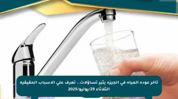 تأخر عودة المياه في الجيزة يثير تساؤلات.. تعرف على الأسباب الحقيقية الثلاثاء 29/يوليو/2025